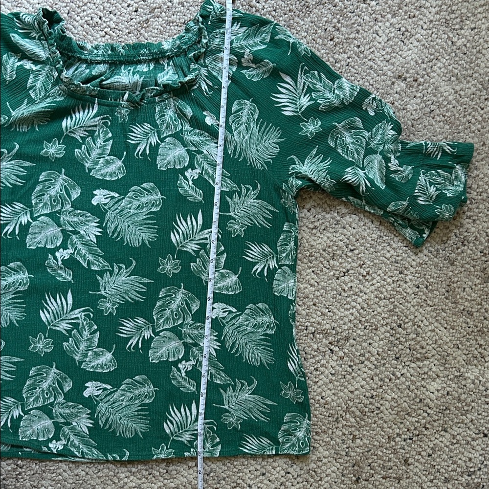 Green Floral gauze Women's Top